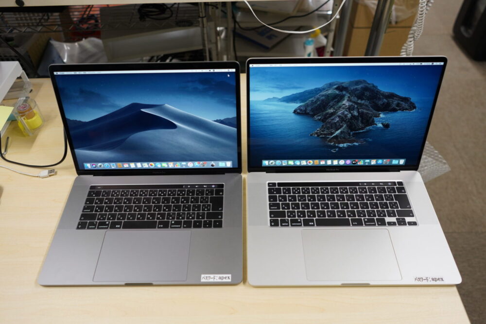 MacBook Pro 16インチと15インチを比較してみた